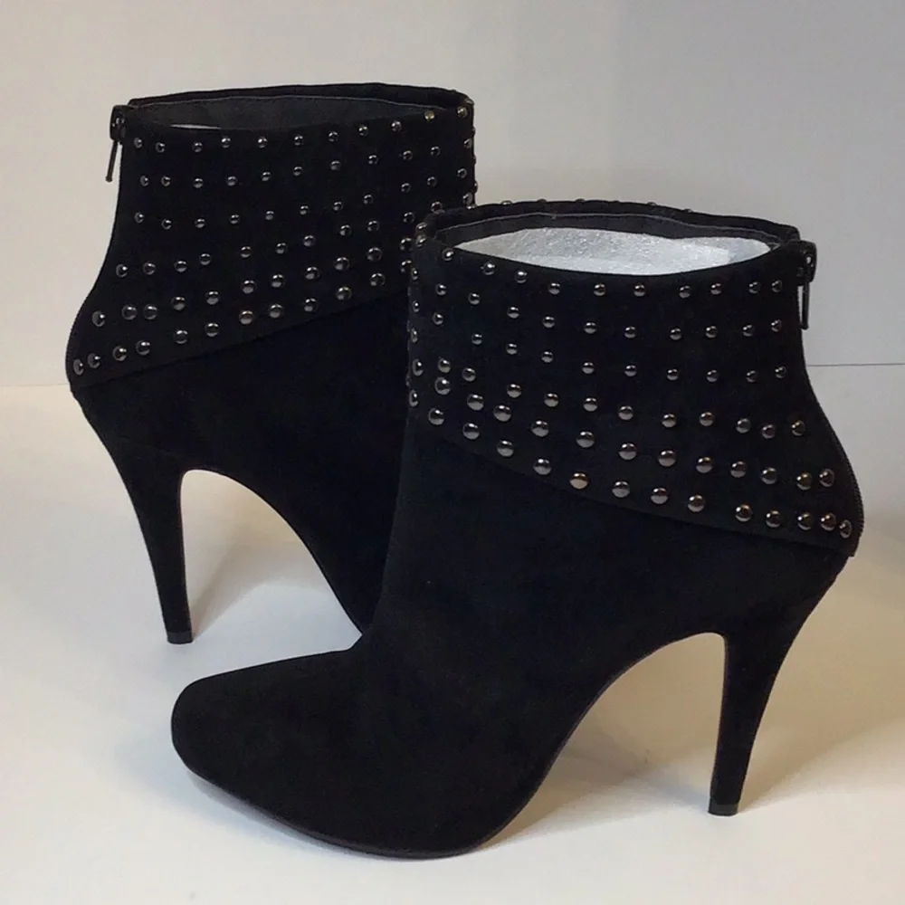 MIXX  JENNY BLACK SUEDE ANKLE SHOES SZ 10 - Picture 5 of 13